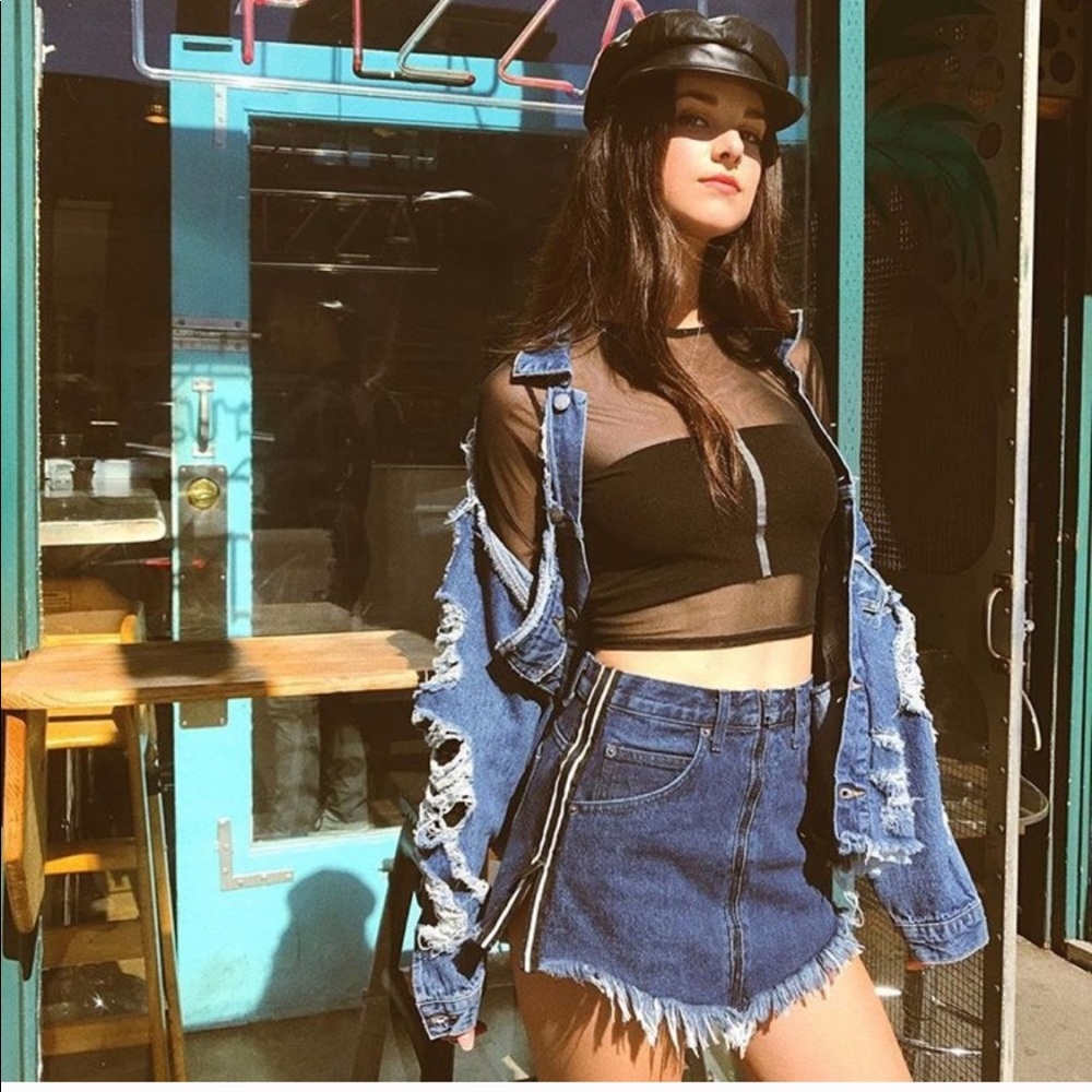 LF Carmar zippered denim skirt